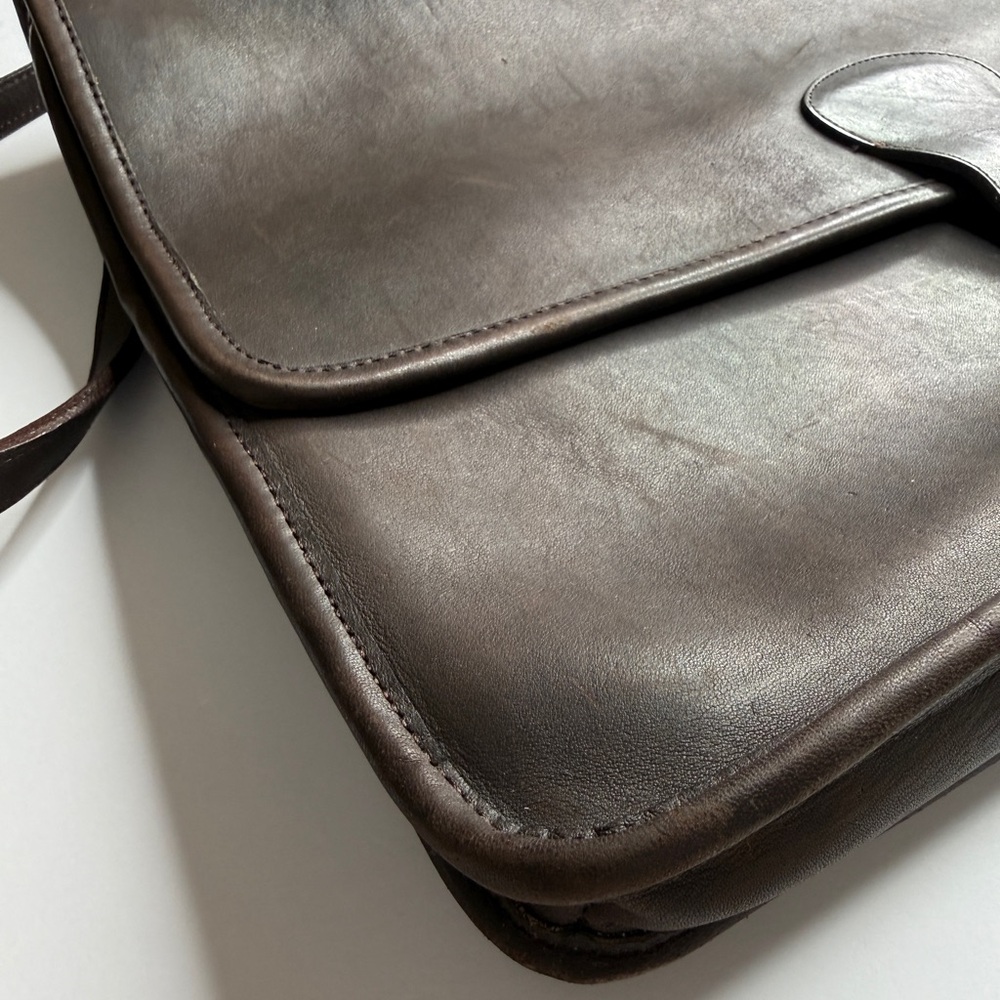 COACH Vintage Mahogany Brown Leather Top Handle Briefcase/Messenger Bag #7425 - Picture 6 of 15